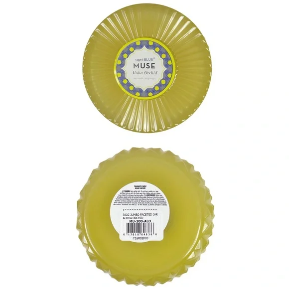 Capri Blue Muse Aloha Orchid Candle Jumbo Faceted Glass Jar 30 Ounce 2 Wick - Picture 5 of 9